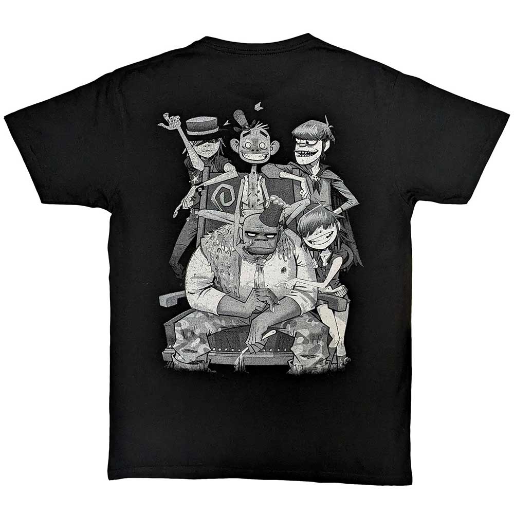 Black - Back - Gorillaz Unisex Adult Pocket Spray - George Group T-Shirt