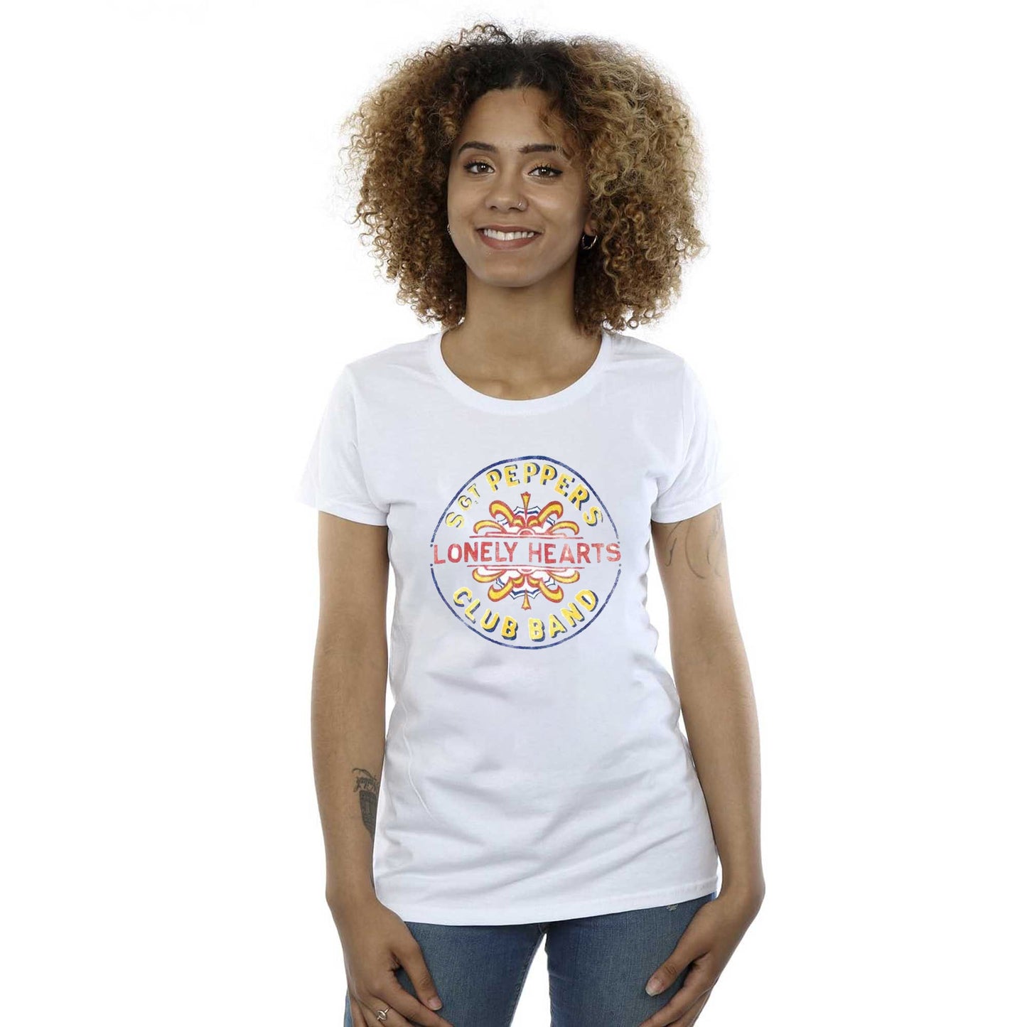 White - Side - The Beatles Unisex Adult Painted Pepper T-Shirt