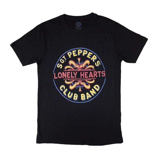 Black - Front - The Beatles Unisex Adult Painted Pepper T-Shirt