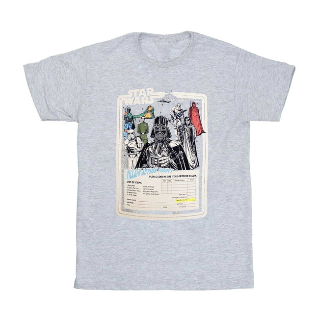 Grey - Front - Star Wars Unisex Adult Villain Action Figures T-Shirt