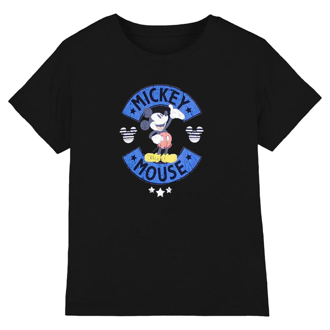 Black - Front - Mickey Mouse Unisex Adult Stars T-Shirt