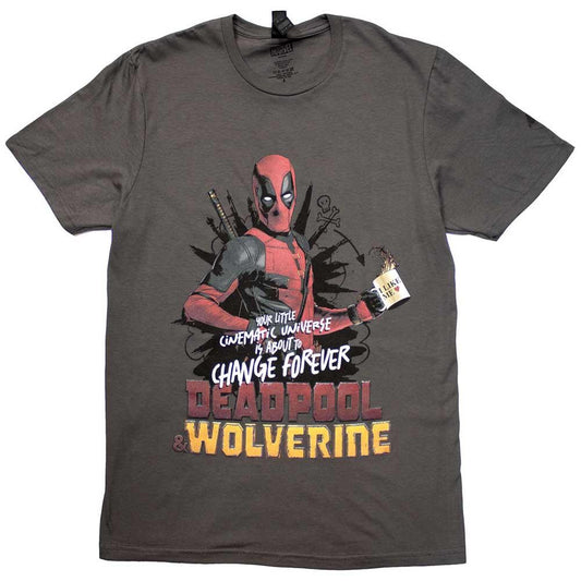 Charcoal Grey - Front - Deadpool & Wolverine Unisex Adult Change Universe T-Shirt