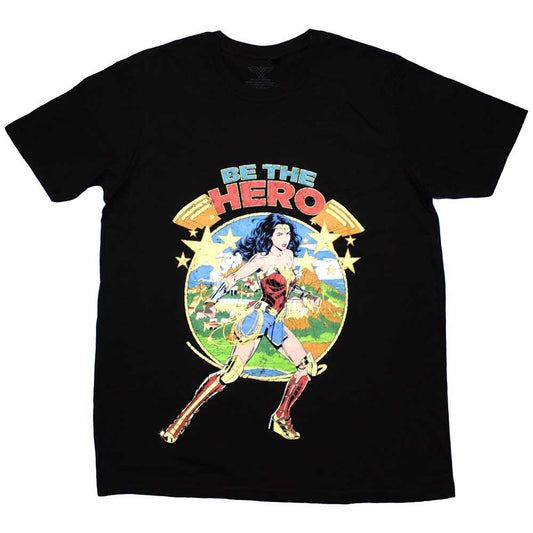 Black - Front - Wonder Woman Unisex Adult Be The Hero T-Shirt
