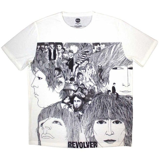 White - Front - The Beatles Unisex Adult Revolver T-Shirt