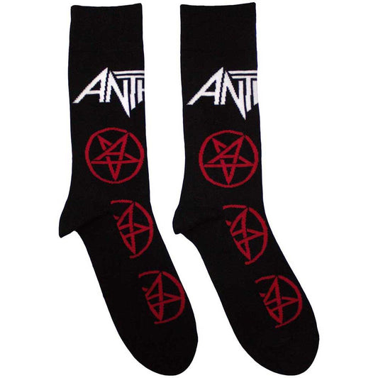 Black - Front - Anthrax Unisex Adult Pentathrax Patterned Socks
