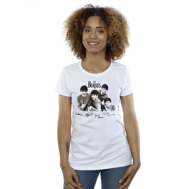 White - Side - The Beatles Unisex Adult Signature T-Shirt