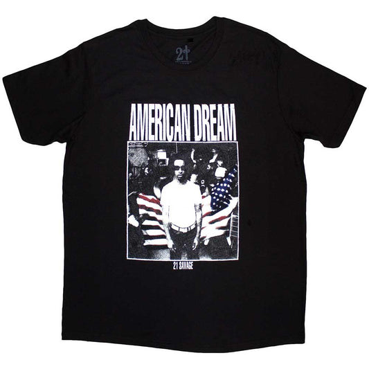 Black - Front - 21 Savage Unisex Adult American Dream T-Shirt
