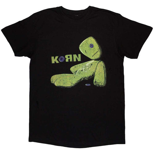 Black - Front - Korn Unisex Adult Issues Tracklist Back Print T-Shirt