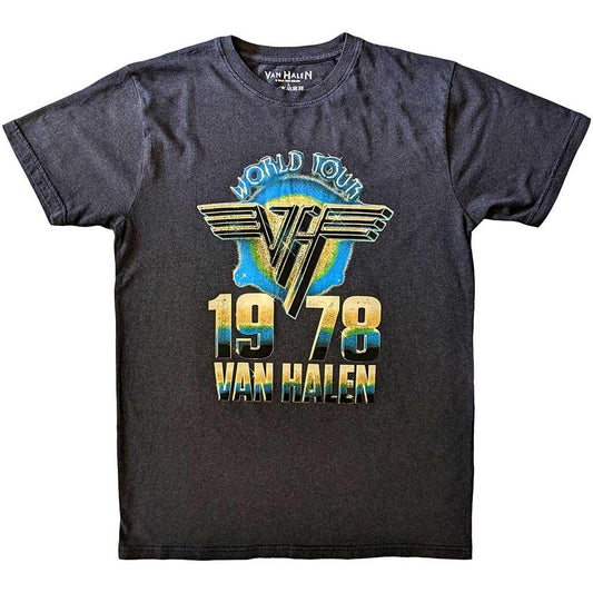 Black - Front - Van Halen Unisex Adult World Tour ´78 T-Shirt