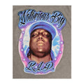 Grey - Back - Biggie Smalls Unisex Adult RIP Airbrush T-Shirt