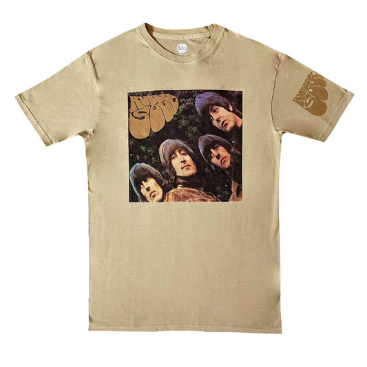 Sand - Front - The Beatles Unisex Adult Rubber Soul US Sleeve Print T-Shirt