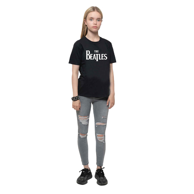 Black - Lifestyle - The Beatles Childrens-Kids Drop Logo T-Shirt