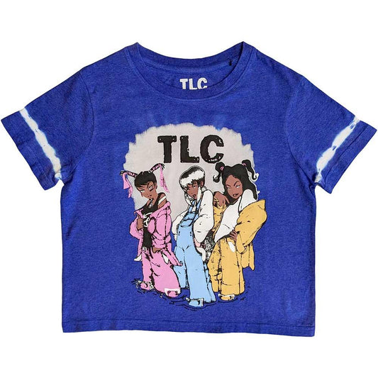 Blue - Front - TLC Unisex Adult Cartoon Dip Dye Crop Top