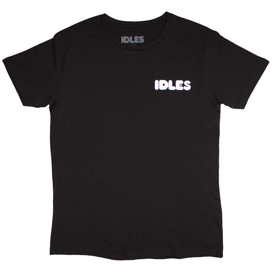 Black - Front - Idles Unisex Adult Cartoon Flower Back Print T-Shirt