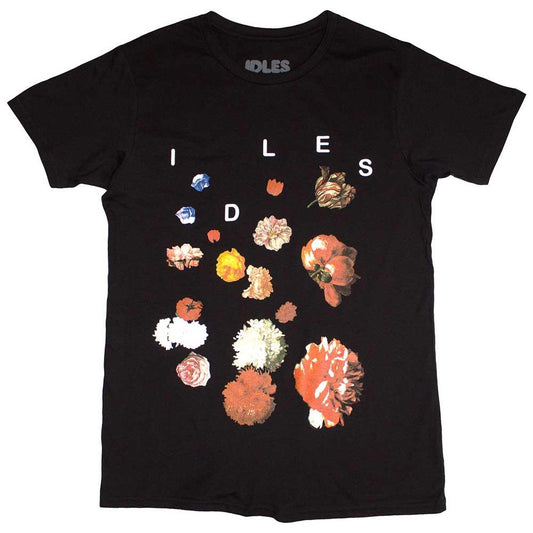 Black - Front - Idles Unisex Adult Flowers T-Shirt