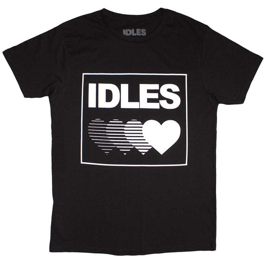Black - Front - Idles Unisex Adult Gradient Heart T-Shirt