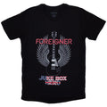 Black - Front - Foreigner Unisex Adult Juke Box Hero T-Shirt