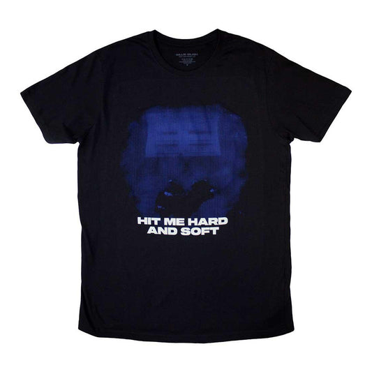 Black - Front - Billie Eilish Unisex Adult Hit Me Hard And Soft Blue Lines T-Shirt