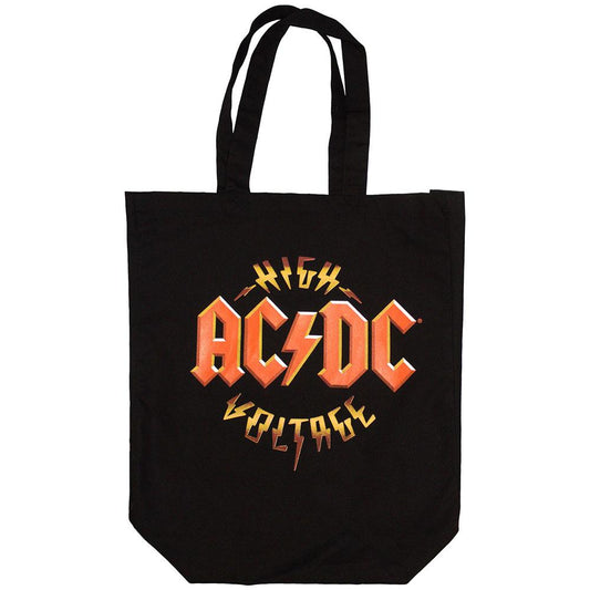 Black-Red - Front - AC-DC High Voltage Ex-Tour Back Print Tote Bag
