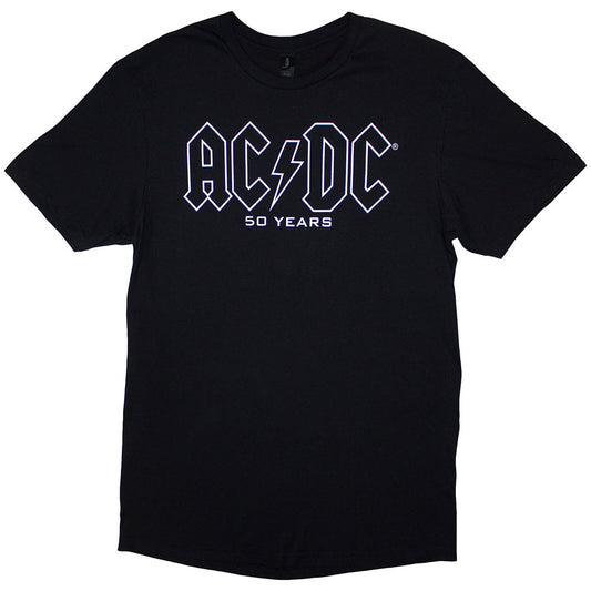 Black - Front - AC-DC Unisex Adult History Logo T-Shirt