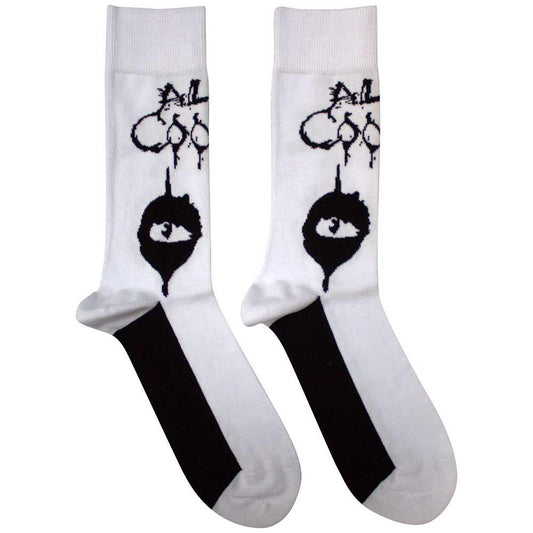 White-Black - Front - Alice Cooper Unisex Adult Eyes Socks