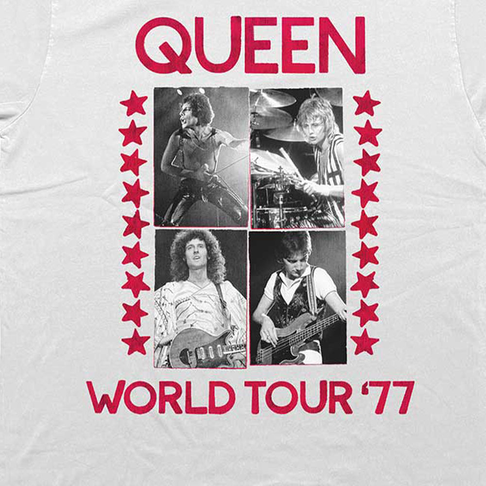 White - Side - Queen Unisex Adult World Tour ´77 T-Shirt