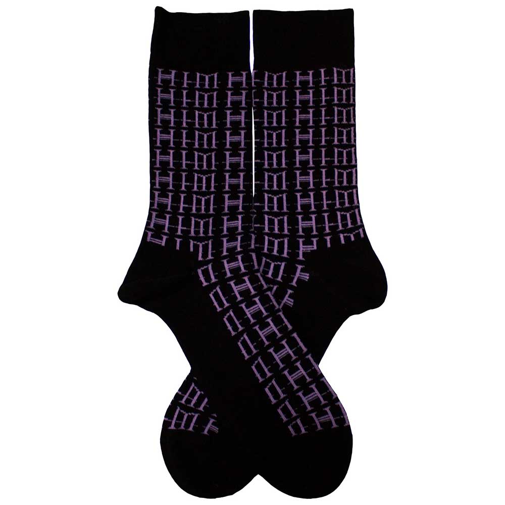 Black - Back - Him Unisex Adult Repeat Logo Ankle Socks