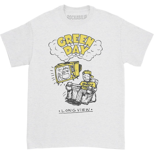 White - Front - Green Day Unisex Adult Longview Doodle T-Shirt