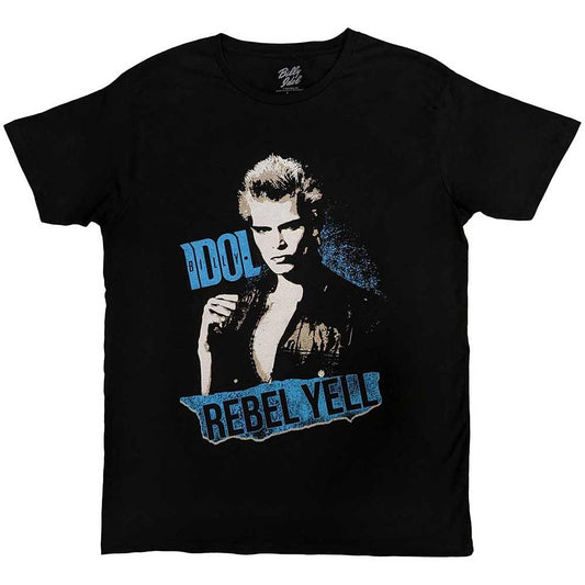 Black - Front - Billy Idol Unisex Adult Rebel Yell T-Shirt
