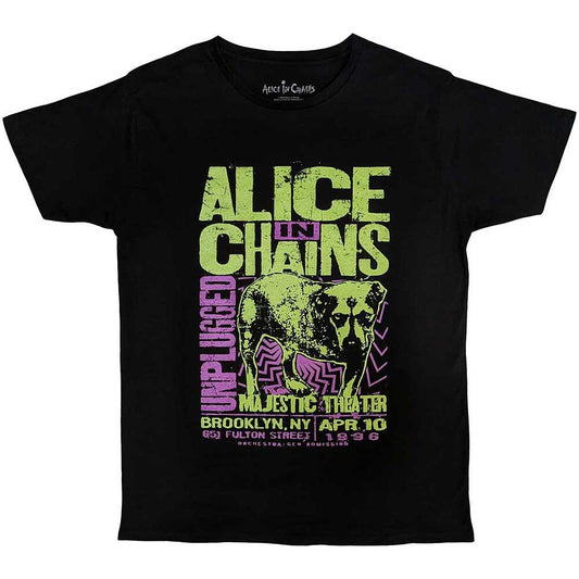 Black - Front - Alice In Chains Unisex Adult MTV Unplugged Dog T-Shirt