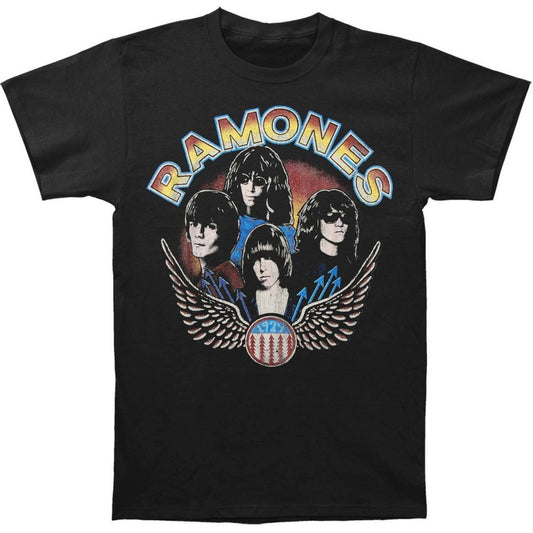 Black - Front - Ramones Unisex Adult Wings T-Shirt
