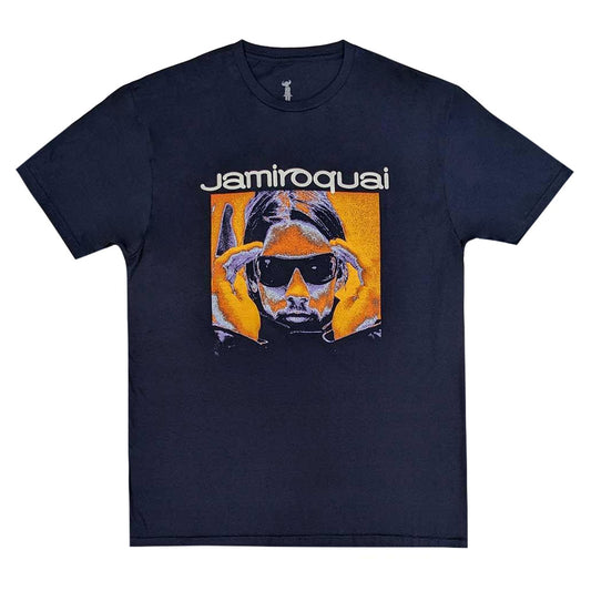 Navy Blue - Front - Jamiroquai Unisex Adult Orange Glow Cotton T-Shirt