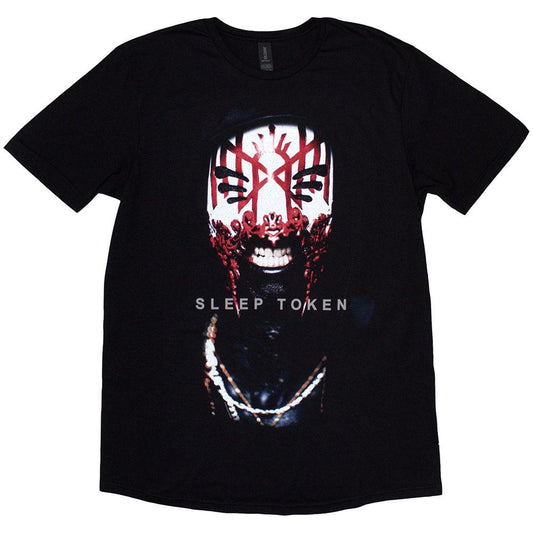 Black - Front - Sleep Token Unisex Adult Aford Mask T-Shirt