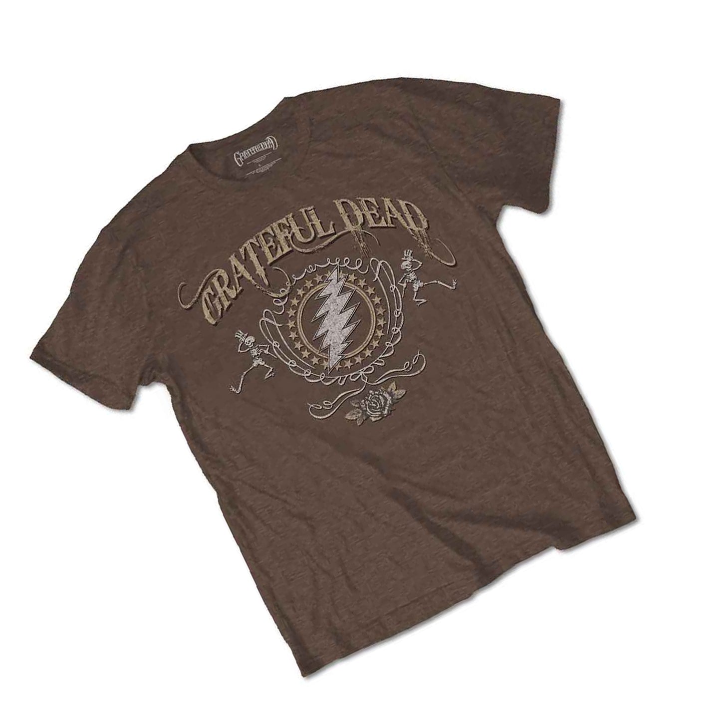 Brown - Back - Grateful Dead Unisex Adult Bolt T-Shirt