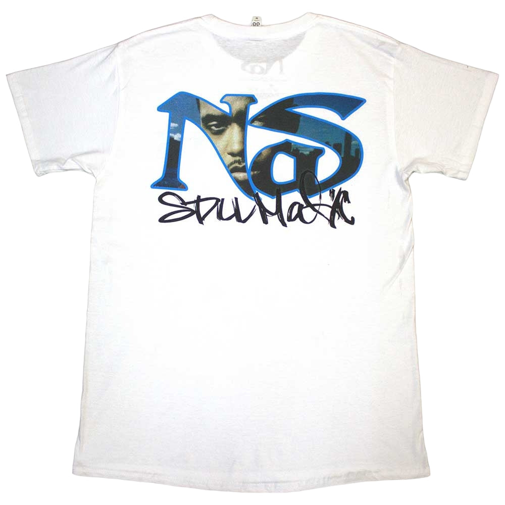 White - Back - Nas Unisex Adult Still City Infill Back Print T-Shirt