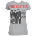 Grey - Front - The Beatles Womens-Ladies Please Me T-Shirt