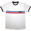 White - Front - Oasis Unisex Adult 1996 Tour Horizontal Stripe Ringer T-Shirt