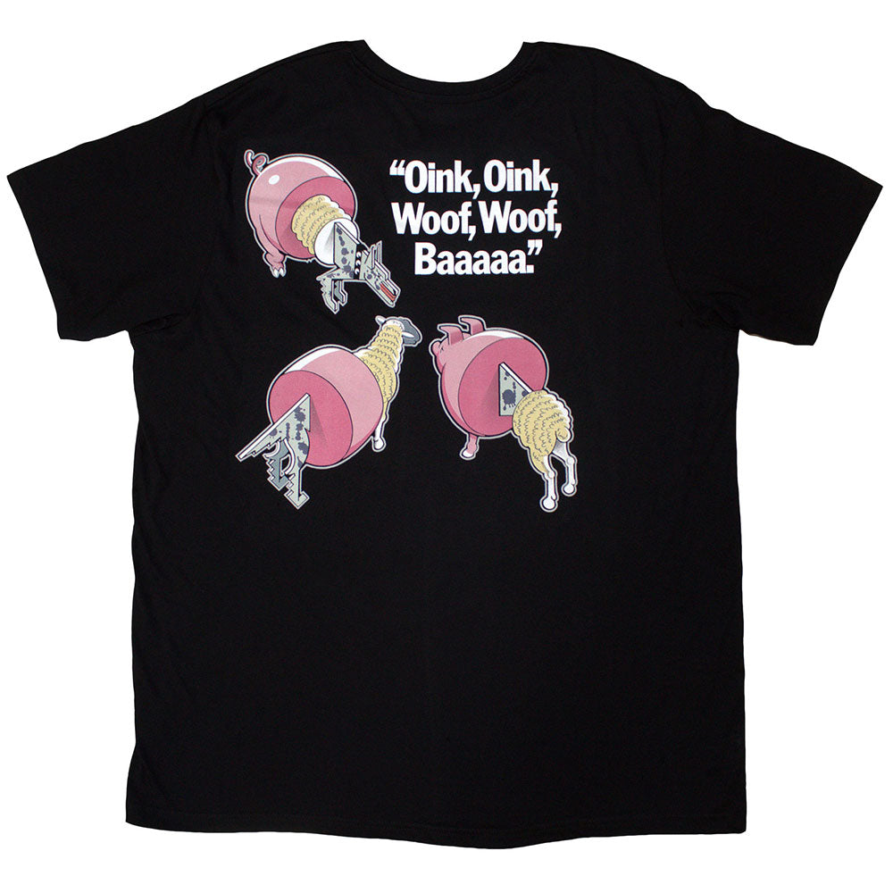Black - Back - Pink Floyd Unisex Adult Animals Cartoons Back Print T-Shirt