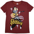 Red - Front - Sun Records Womens-Ladies Elvis Presley Mic T-Shirt