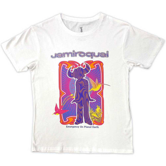 White - Front - Jamiroquai Unisex Adult Emergency T-Shirt