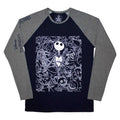 Navy Blue-Grey - Front - Nightmare Before Christmas Unisex Adult Jack Crowd Long-Sleeved T-Shirt