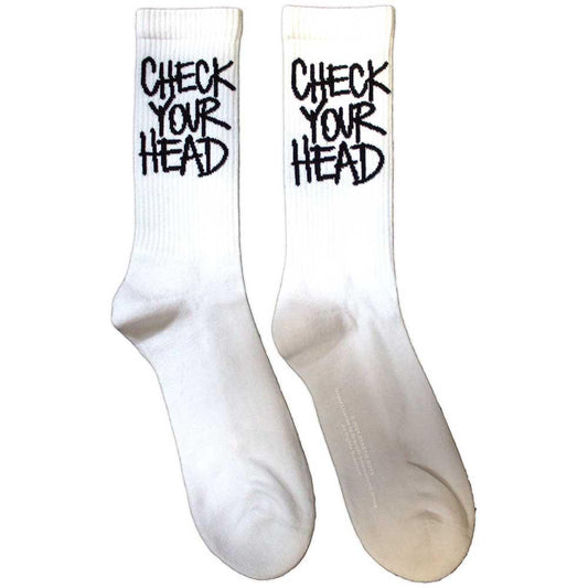 White - Front - Beastie Boys Unisex Adult Check Your Head Terrycloth Socks