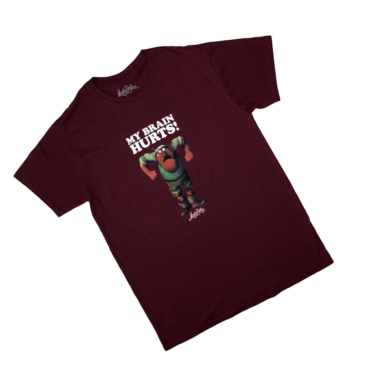 Maroon Red - Back - Monty Python Unisex Adult My Brain Hurts T-Shirt