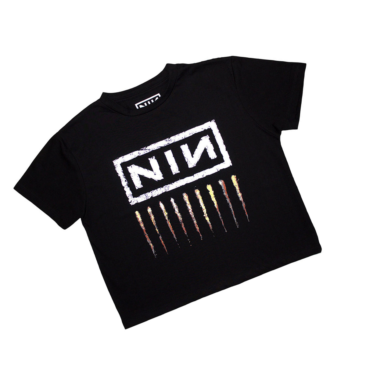 Black - Back - Nine Inch Nails Womens-Ladies Downward Spiral Crop Top