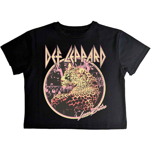 Black - Front - Def Leppard Womens-Ladies Love Bites Crop Top