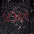 Black - Back - Slayer Womens-Ladies Scratchy Logo Mesh Crop Top