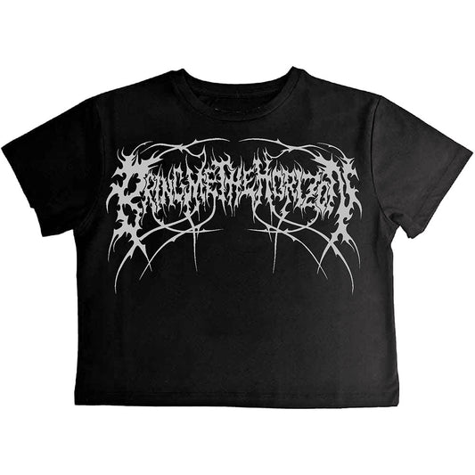 Black - Front - Bring Me The Horizon Womens-Ladies Genxsis Metal Logo Crop Top