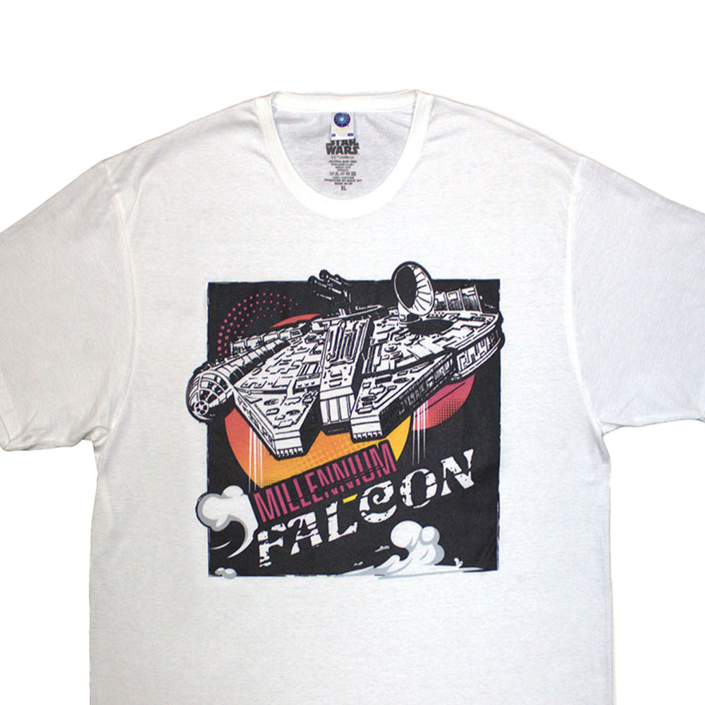 White - Back - Star Wars Unisex Adult Millennium Falcon T-Shirt