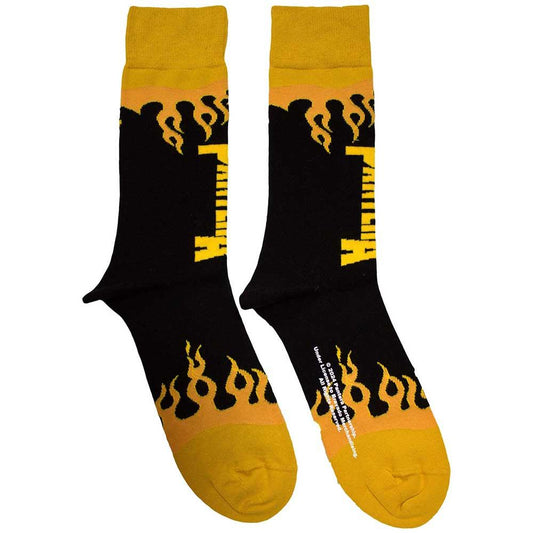 Black - Front - Pantera Unisex Adult Flames Socks
