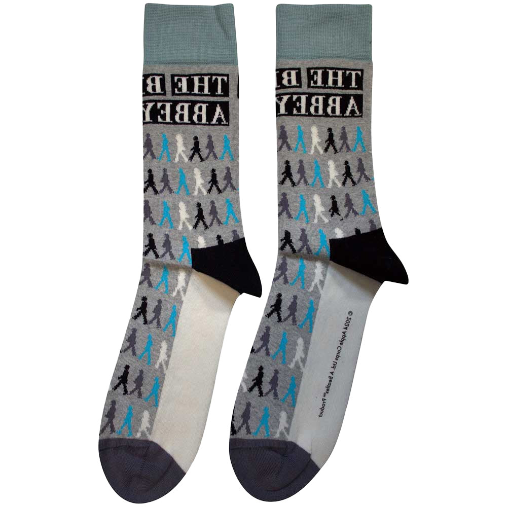 Grey - Side - The Beatles Unisex Adult Abbey Road Colours Crossing Socks